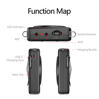 Mini amplificateur à bas prix, haut-parleur Bluetooth léger, amplificateurs vocaux numériques 200Hz-15KHz avec microphone filaire Plug-and-Play