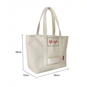 Nouveau Sac Fourre-Tout Réutilisable Tendance 2024 en Toile Épaisse de 12 oz avec Logo Personnalisé Imprimé et Motif Lettres, Petite Taille, Poignées Robustes - Product Image 2