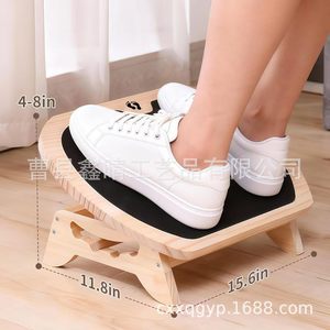 Wooden <b>Office</b> Footstool <b>Adjustable</b> Footrest Under <b>Desk</b> Ergonomic Multi Functional Trapezoid Shape Minimalist Design - Product Image 4