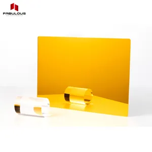 Favoloso personalizzato 1.5mm oro acrilico specchio taglio laser casa sfondo decorazione della parete specchio foglio acrilico dorato