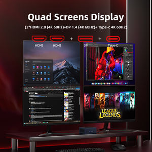 Mini PC <span class=keywords><strong>AMD</strong></span> <span class=keywords><strong>Ryzen</strong></span> 7 7735HS 7840HS 8745HS 2* DDR5 32 Go NVMe Double LAN 2.5G 2* HDMI DP WiFi6 BT5.2 4K Quatre Écrans PC de Jeu IA - Product Image 3