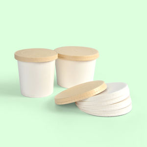 Tapa de vaso de papel desechable biodegradable SenAng01, tapa de vaso de moldeo de pulpa, papel de forma redonda de fácil apertura, blanco o marrón - Product Image 4