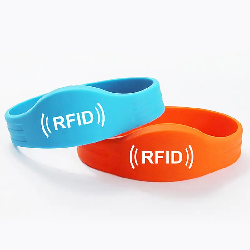 Customized Logo Waterproof RFID Nfc Bracelets 125KHZ /13.56MHZ NTAG213 NTAG215 Silicone Wristband