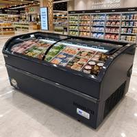 Lemari Pendingin Supermarket Hemat Energi, Dapat Disesuaikan, Untuk Menampilkan Makanan Beku & Es Krim, Kontrol Elektronik Terintegrasi, Colokan Eropa