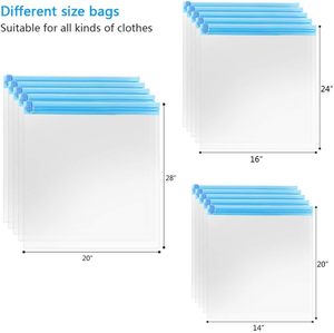 再利用可能な防除真空収納バッグ旅行用リビング用圧縮バッグポンプ不要ロールアップエアタイトPE - Product Image 3