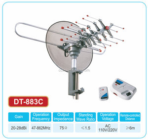 <span class=keywords><strong>Antenne</strong></span> <span class=keywords><strong>TV</strong></span> <span class=keywords><strong>extérieure</strong></span> HDTV <span class=keywords><strong>amplifiée</strong></span> VHF UHF télécommandée Xinxidi, rotation à 360°, DT-883C - Product Image 4