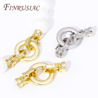 Connecteurs en laiton plaqué or 18 carats avec fermoirs ronds en perles pour la fabrication de bracelets et colliers DIY, accessoires et fournitures de bijouterie