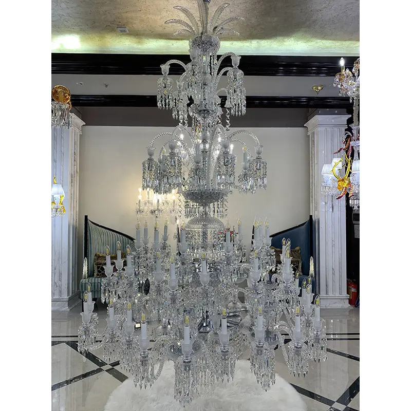 Customized European style large Luxury crystal hotel lobby chandelier wedding decoration project Crystal chandelier lighting