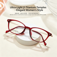 Montures de lunettes M8240 pour toutes les formes de visage, élégantes, exquises, vintage, ultra-légères en titane, durables, avec bord large de 4 mm