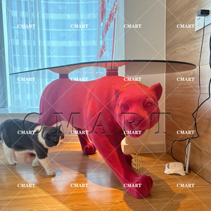 Tavolino da Caffè in Fibra di Vetro a Forma di <span class=keywords><strong>Gatto</strong></span> Personalizzato, Statua Animale da Tavolo, Scultura per Arredamento Casa e Ufficio, Accessorio da Scrivania a Forma di Leopardo - Product Image 5