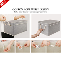 Bacs pliables de haute qualité pour organisateurs de placard à la maison avec couvercles grandes boîtes de rangement en corde de coton