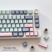 OEM ODM 126 Keys PBT Double Shot Keycaps Macaron Pastel Cute Keycap Set Pink Blue Dreamy Keycaps for Mechanical Keyboard 60 65 7