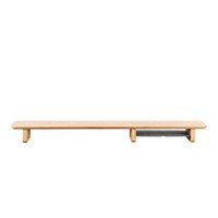Étagère de bureau en bois de noyer, support double pour moniteur d'ordinateur avec capacité de charge de 30 kg, surface en bois 1200x230x105 mm