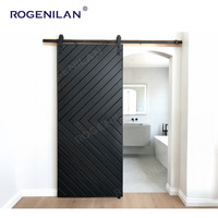 Portes coulissantes en aluminium imitation bois Rogenilan pour intérieur de maison, grain de bois, porte coulissante pour garde-manger