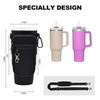 Pochette de transport personnalisée en néoprène avec fermeture éclair pour téléphone, porte-gobelet isotherme 30oz 40oz et bouteille d'eau, avec bandoulière