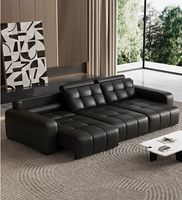 Ensemble de canapé-lit sectionnel électrique moderne en cuir véritable, trois places, modulaire, pieds en acier inoxydable, installation facile