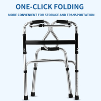 Déambulateur pliable léger pour personnes âgées avec roues, hauteur réglable pour personnes handicapées, récupération post-chirurgicale