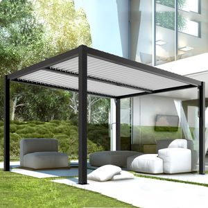 Pavillon commercial en aluminium pour la restauration, pergola motorisée à lames orientables pour restaurant, café, terrasse - Product Image 5