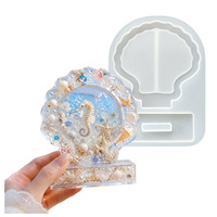 Moule en silicone INTODIY pour cadre photo géométrique ondulé, pour fleurs séchées faites maison, cadre photo elliptique ou carré en résine