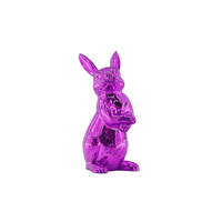 Décorations de lapin en plastique coloré véritable Lapin de Pâques de bureau Cartoon Articles d'ameublement Simple Home Porch Party Decorations