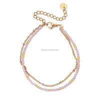 Bracelet trèfle à quatre feuilles plaqué or 18 carats de haute qualité, bijoux pour femmes, design double face, bracelet fleuri