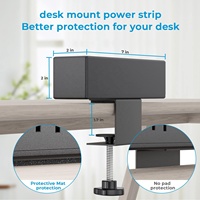 Station de prise de bureau largement espacée Soclu Desk Edge Mount Power Strip Pince de bureau Power Strip 3 USB A 1 USB C Ports, 8 prises CA