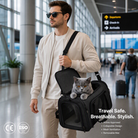 Sac de transport pour animaux de compagnie résistant aux rayures, luxe gris, pliable, respirant, en maille, avec logo personnalisé