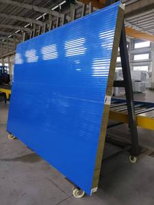 Panneaux sandwich en laine de roche à bords scellés en polyuréthane PU/PIR ignifuge de classe A1 à bas prix pour maisons préfabriquées, chambres froides, hôtels - Product Image 2