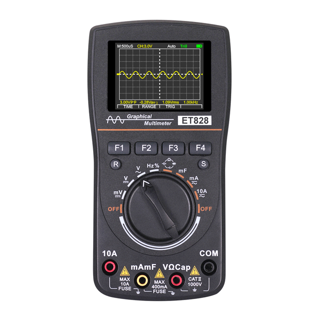 ET828 Oscilloscope Multimeter 1MHZ 2.5MSPS Sampling Rate Oscilloscope + Multimeter Combo