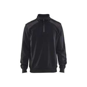 BLAKLADER - 335311589998XXL Sweat 2 tons demi-zip Noir/Gris foncé-EAN 7330509597316 WORK HOODIES - Product Image 1