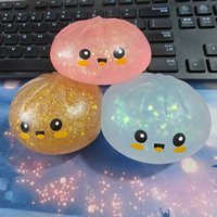 Jouets Squishy en Maltose Scintillante GL pour Enfants, Jouets Sensoriels Anti-Stress en Forme de Dumplings pour Enfants, Jouets Squishy Scintillants en Forme de Dumplings