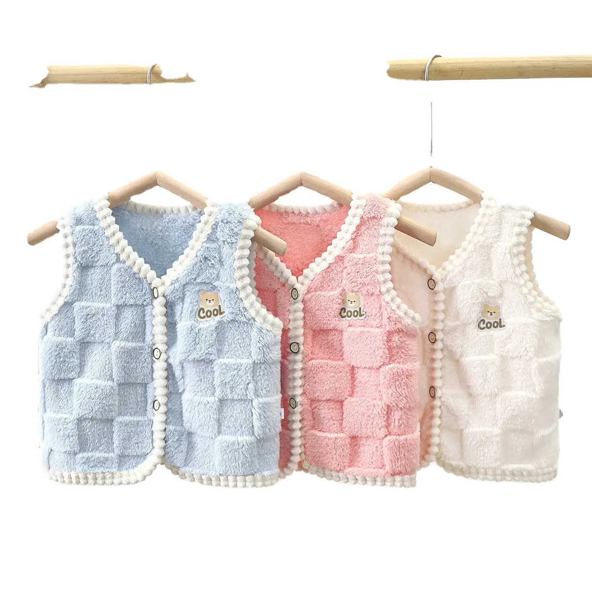2023double-faced pile baby vests Thickening for warmth waistcoat for baby boys baby vests & waistcoats winter