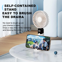 Mini ventilador de mano recargable USB personalizado portátil de fábrica de China con pantalla LED para picnics al aire libre