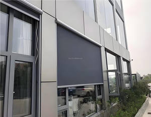 Stores enrouleurs pare-soleil électriques coupe-vent à succès pour extérieur, gazebo, patio, balcon, avec rail à glissière, <span class=keywords><strong>rideaux</strong></span> en <span class=keywords><strong>PVC</strong></span> imperméables - Product Image 3