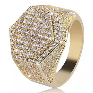 Moissanite Hip Hop 925 Sterling <b>Silver</b> Rhodium Plated Prong Setting Unisex <b>Ring</b> for Men Women Trendy Stylish <b>Statement</b> Design - Product Image 4