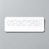 Étiquette adhésive rectangulaire en PVC/vinyle transparent, imperméable, anti-ultraviolet, en braille, gaufrée, tactile, pour emballage