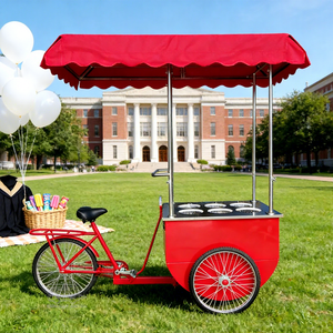 Carrito de Venta Móvil de Helados y Comida Rápida, Remolcable, Resistente a la Corrosión, para Uso Comercial en Exteriores, Multifuncional, de 2 Ruedas, Fácil de Transportar - Product Image 1