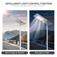 Lampadaire solaire LED intégré en alliage d'aluminium Bridgelux haute luminosité, étanche IP65, 50W-200W, pour jardin et extérieur