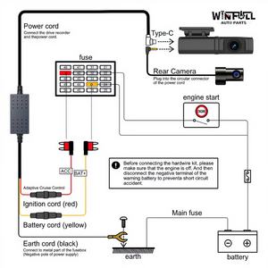 Caméra de tableau de bord 4G double 4K avant/arrière avec navigation GPS, vision nocturne, contrôle par application Wi-Fi, garantie 1 an - Product Image 4