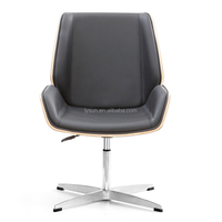 Chaise de visiteur de bureau au design traditionnel Lysun 4 étoiles avec pieds en aluminium et cuir synthétique PU pour invités