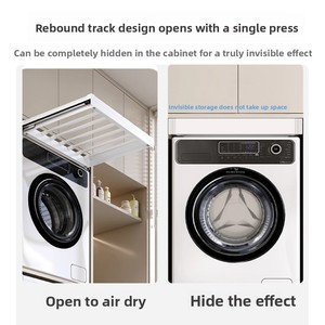 Porte-vêtements escamotable intégré en ABS <span class=keywords><strong>à</strong></span> amortissement et rebond, dissimulé, pour <span class=keywords><strong>machine</strong></span> <span class=keywords><strong>à</strong></span> <span class=keywords><strong>laver</strong></span>, best-seller transfrontalier - Product Image 2