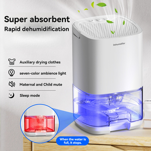 Déshumidificateur portable mini pour la maison, sécheur d'armoire intérieur, faible consommation 36W, 5 70 ㎡   Silencieux à 30 dB, réservoir de 1000 ml, dégivrage automatique - Product Image 2