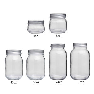 Di alta qualità 4oz 8oz 12oz 16oz 25oz 32oz barattolo di <span class=keywords><strong>vetro</strong></span> con coperchio per l'inscatolamento - Product Image 1