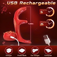 Rosen-Vibrator 3-Ring Leidenschafts-Verschlussring Vibrator Männliche Klitoris-Stimulation Silikon Verzögerung der Ejakulation Penisringe