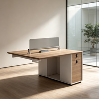 Bureau de travail moderne modulaire pour 2/4 personnes avec cloison transparente et fonction de rangement