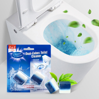 Bloc nettoyant pour cuvette de toilettes 2 pièces, désodorisant automatique pour toilettes, tablette de toilettes, cube bleu