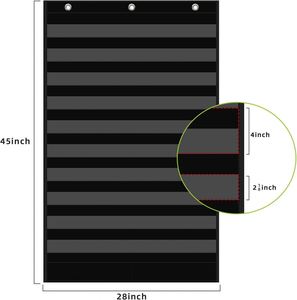 Organizador de Pared Colgante de Alta Resistencia para Aula, con 10 Bolsillos, 45x28 Pulgadas, Negro, Poliéster 420D, para Oficina y Escuela - Product Image 3