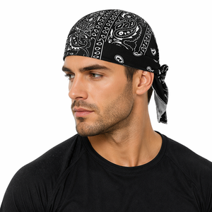Schnelltrocknende, leichte Polyester-Piratenkopfbedeckung, Fahrrad-Schädelmütze, Bandana, feuchtigkeitsableitende Helmmütze für Motorradfahren und Laufen - Product Image 1