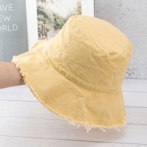 Custom Logo 3D Embroidery Summer Fisherman Sun <b>Hat</b> Foldable Frayed Brim Washed Cotton Canvas Bucket <b>Hat</b> <b>for</b> Men Casual Denim - Product Image 6