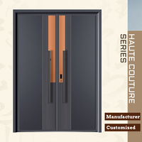 Puerta de Entrada Moderna de Lujo en Aluminio Fundido para Villa, Puerta de Seguridad Exterior de Alta Gama, Personalizada, Antirrobo, para Apartamento, con 5 Años de Garantía